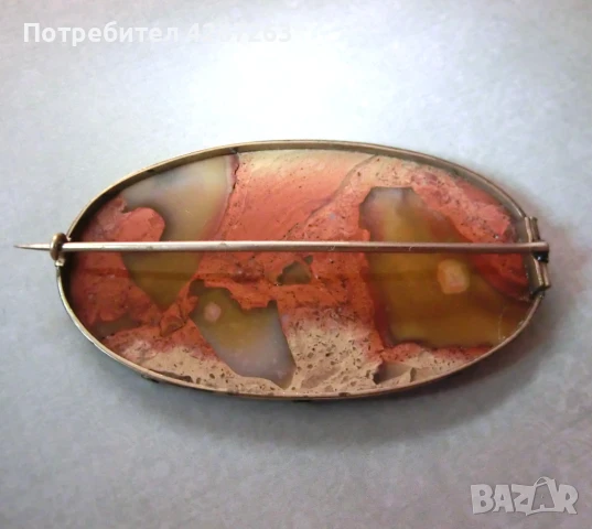 Старинна брошка с естествен камък дендритен ахат, снимка 8 - Други - 49417112