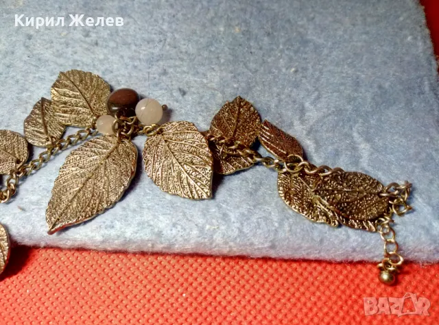 ЕФЕКТНА ЗЛАТИСТА ФЛОРАЛНА ВИНТИДЖ АРТ СТИЛ ГРИВНА 47449, снимка 8 - Гривни - 47336452