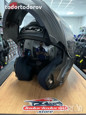 Отваряема мото каска HJC RPHA-MAX ,размер M 57-58 см. вградени очила, снимка 3 - Аксесоари и консумативи - 51923963