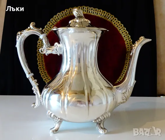 Посребрена кана 1.5 кг.,уникален дизайн,барок. , снимка 10 - Антикварни и старинни предмети - 50259768