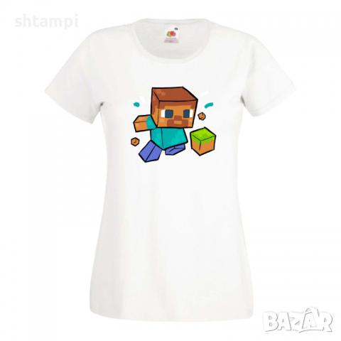 Дамска тениска Steve Football майнкрафт Minecraft,Игра,Забавление,подарък,Изненада,Рожден Ден., снимка 2 - Тениски - 36521418