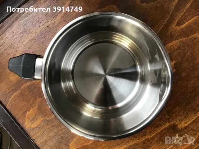 Кана / канче / джезве, неръждаема стомана (инокс); 1 л, многослойно подсилено широко дъно 12см, НОВО, снимка 3 - Аксесоари за кухня - 48461481