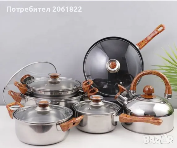 Кухненски комплект за готвене с охлаждащи дръжки, 12 части, снимка 8 - Съдове за готвене - 47903911