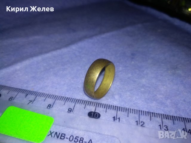 СТАРА БРОНЗОВА МЪЖКА ХАЛКА РЕТРО ПРЪСТЕН МАЙСТОРСКА РЪЧНА ИЗРАБОТКА 36983, снимка 3 - Антикварни и старинни предмети - 39723253