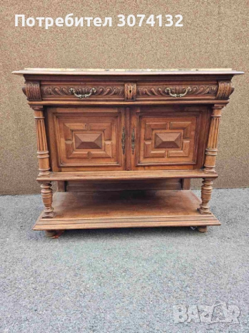 Шкаф с дърворезба и плот от мрамор, снимка 4 - Шкафове - 52807165