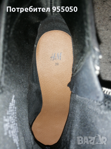 Дамски велурени боти HM, снимка 2 - Дамски обувки на ток - 36129053