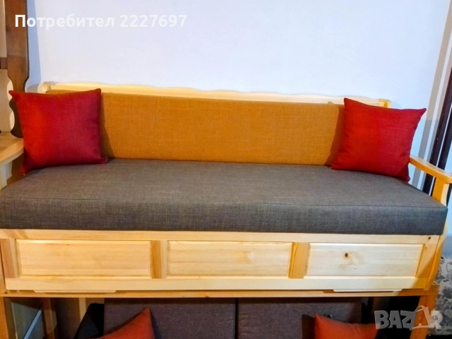 Диван Уют-масив с опция сън и  ракла.Наличен!!!, снимка 4 - Дивани и мека мебел - 42824992