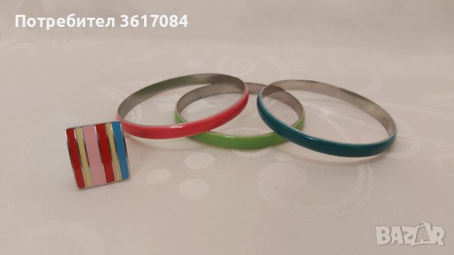 Комплект от три гривни и пръстен, снимка 2 - Пръстени - 39379343