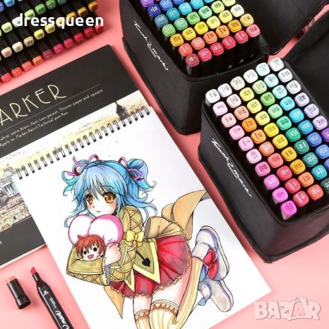 4781 Професионални маркери за рисуване (168 броя) – наситени цветове и прецизни накрайници, снимка 6 - Рисуване и оцветяване - 53712363