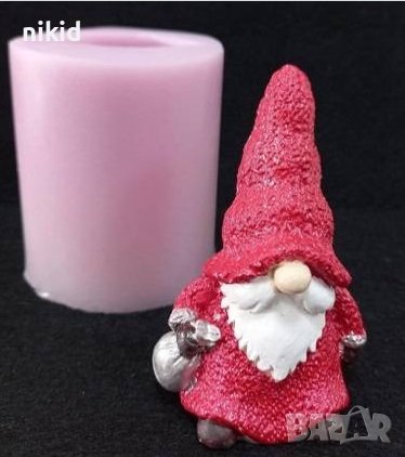 3D Джудже Гном дядо с чувал силиконов молд форма шоколад гипс смола свещ декор