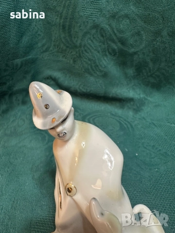 Винтидж рядка порцеланова статуетка „Клоунът Моливко с кучето Клякса“,  Полонски ЗХК. СССР, 1985 г. , снимка 3 - Антикварни и старинни предмети - 52999046