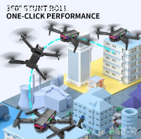 Дрон F190 с 4K камера, LED светлини и WiFi – Черен модел с висока маневреност и интелигентни функции, снимка 7 - Дронове и аксесоари - 50536273
