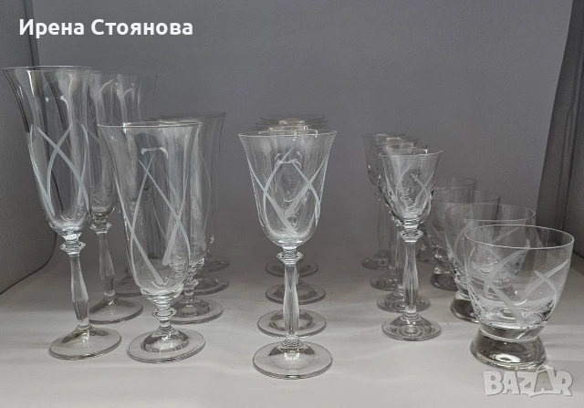 Bohemia, серия Angela кристалин. Общо са 5 модела по 4 броя чаши. Общо 20 броя чаши. , снимка 13 - Чаши - 53391115