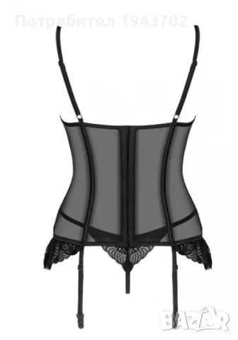 Секси корсет с прашки в черен цвят Serena Obsessive, снимка 5 - Корсети, бюстиета, топове - 47557700