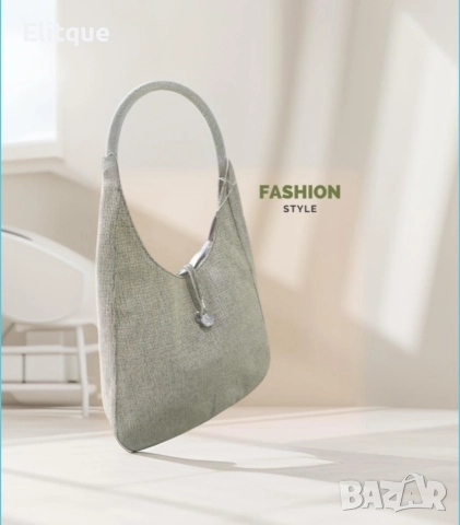 Удобна текстилна дамска чанта за рамо с кристал, снимка 2 - Чанти - 52895377