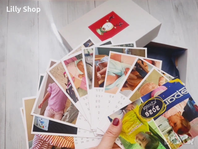 Персонализиран настолен календар с дървена стойка 