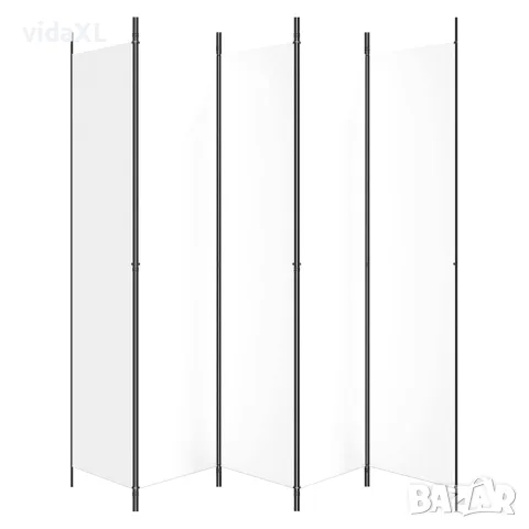 vidaXL Параван за стая, 5 панела, бял, 250x220 см, текстил, снимка 4 - Паравани - 56147246