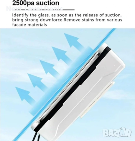 🪟🤖 Робот за почистване на прозорци Voltz – Wi-Fi управление и мощно засмукване, снимка 5 - Прахосмукачки - 53749406