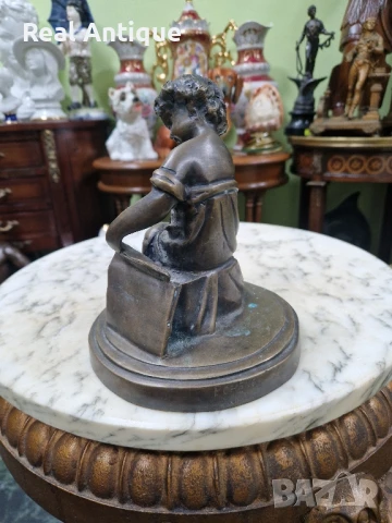Стара страхотна антикварна френска бронзова фигура статуетка , снимка 4 - Декорация за дома - 51018916