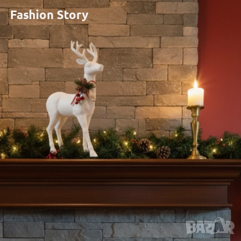 Декоративен Коледен eлен – Златист или бял, с празнични детайли, снимка 4 - Декорация за дома - 52632159