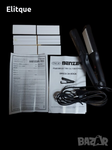 Преса за коса Benzer BR-1702-HCR с керамични приствки, 2 ГОДИНИ ГАРАНЦИЯ "Декларация за съответствие, снимка 3 - Преси за коса - 52894948