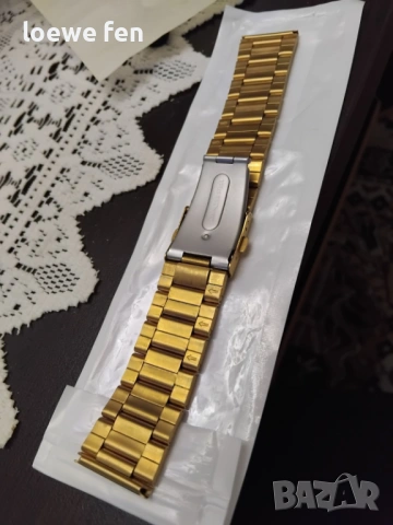 Верижка за часовник стомана златиста злато 24 мм!, снимка 5 - Мъжки - 53063597