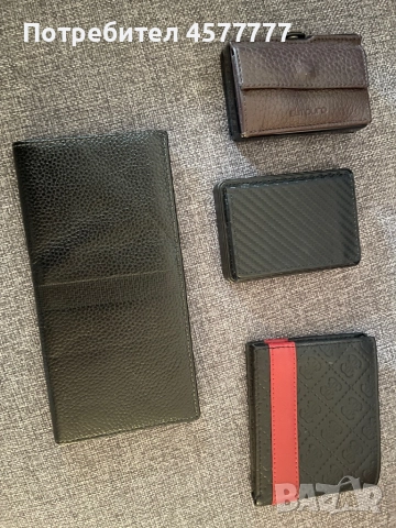 4 Премиум портфейла (2 от истинска кожа + 2 карбон) – Перфектно състояние!, снимка 2 - Портфейли, портмонета - 52853468