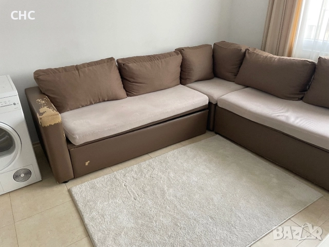 Ъглов разтегателен диван с размери 270/230 см. Холова гарнитура., снимка 2 - Дивани и мека мебел - 52352004