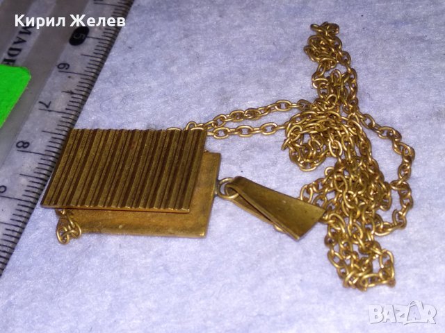 КРАСИВ Стар ПОЗЛАТЕН БРОНЗОВ РЕТРО АР ДЕКО МЕДАЛЬОН с ФИНА БРОНЗОВА с ПОЗЛАТА ЗДРАВА ВЕРИЖКА 38453, снимка 8 - Антикварни и старинни предмети - 41389449