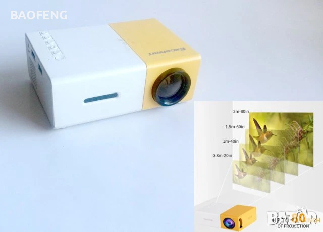 Нов YG300 Мини LED видео проектор/Full HD/забавления за деца/домашно кино/HDMI/USB/дистанционно, снимка 10 - Плейъри, домашно кино, прожектори - 50702616