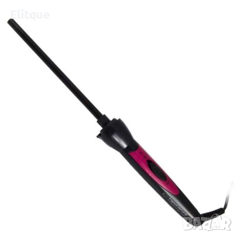 Маша за коса Laura, 10 мм, 360° кабел, керамично покритие, черен/розов, снимка 2 - Преси за коса - 52842592