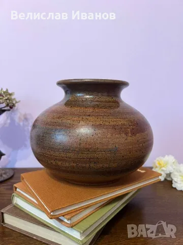 Интериорна немска ваза Steuler. Керамична. Перфекнно състояние., снимка 6 - Вази - 50407236
