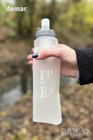 Pure Clear Сгъваема бутилка за вода с филтър - 1000 ml, снимка 4 - Термоси - 42475390