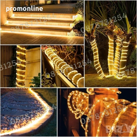 Силиконов Маркуч 20м. Топла Светлина за Коледна Украса Водоустойчив, снимка 3 - Други - 52513662