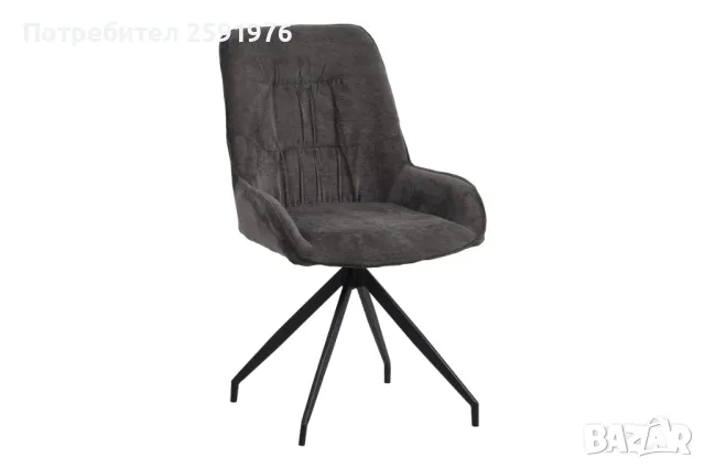 Стол Puzzle-home Kadeira, Метална основа, Текстил, Сив, 57.5х51х89см., снимка 1