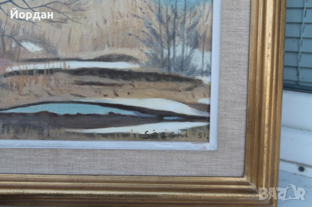 Стара картина масло върху платно, снимка 9 - Картини - 53113494