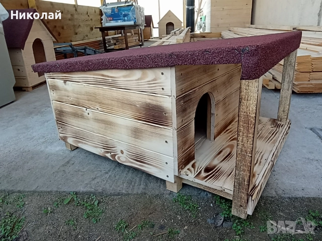 Голяма дървена къща за котки с веранда , къща колиба за коте куче , домашен любимец семейство котки, снимка 4 - За котки - 52850028