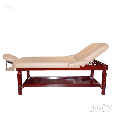 Стационарно дървено легло за масаж и козметика 309, Черно/Бежово, снимка 9 - Кушетки - 41598832