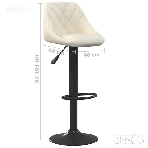 vidaXL Бар табуретки, 2 бр, кремави, кадифе, снимка 9 - Столове - 56147108