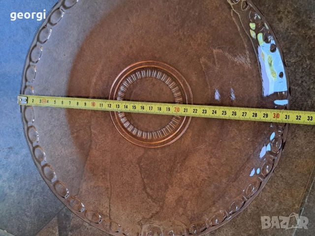 стъклен поднос цветно розово стъкло     26/2, снимка 7 - Аксесоари за кухня - 50598302