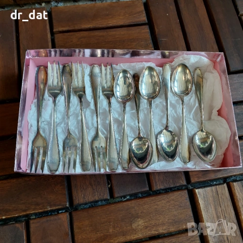 Комплект посребрени прибори, снимка 5 - Антикварни и старинни предмети - 45163213