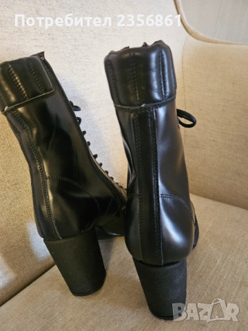 Черни боти на ток 35.5-36 ном., снимка 5 - Дамски боти - 53808269