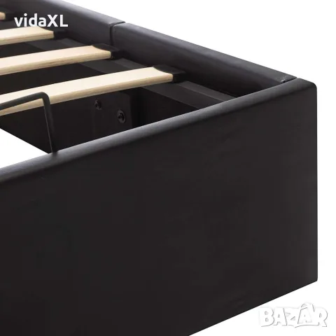 vidaXL Легло с повдигащ механизъм, черно, изкуствена кожа, 160x200 cм, снимка 9 - Спални и легла - 56146483