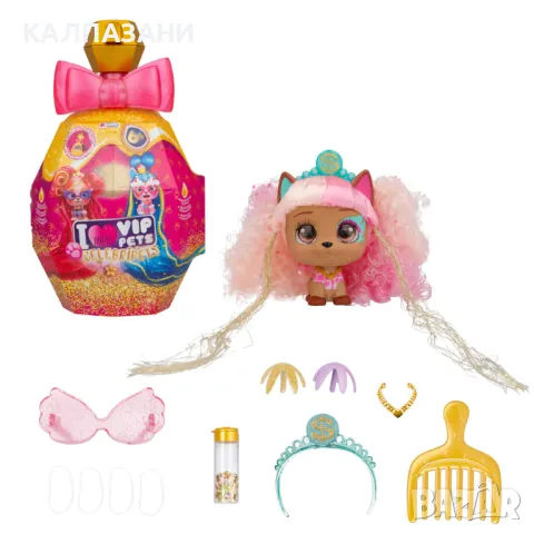 VIP PETS Модно кученце за прически 10 изненади CELEBRIPETS 711938 , снимка 4 - Фигурки - 47761331