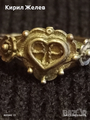 Винтидж сребърен пръстен майсторска ръчна изработка 26920, снимка 3 - Пръстени - 52652396