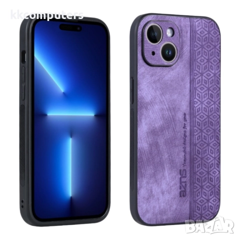 Apple iPhone 15 ЕAZNS Удароустойчив Кожен Калъф и Протектор, снимка 7 - Калъфи, кейсове - 52202639