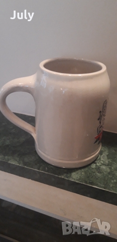 Немска керамчна халба за бира   с вместимост 0.500 мл.Брандирана с надпис TIP TOP.Неизползвана  , снимка 2 - Други - 36048500