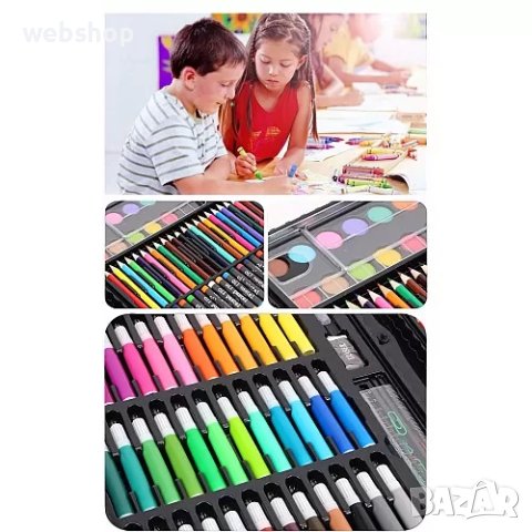 Детски Комплект за рисуване от 150 части в куфарче, снимка 4 - Рисуване и оцветяване - 41411675