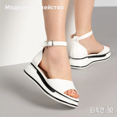 Дамски летни сандали в бяло , снимка 2 - Сандали - 50602979