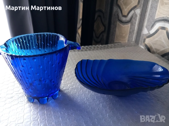 Халба и Ледарка от Син Кобалт, снимка 7 - Чаши - 53618203